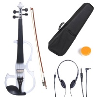 Cecilio 4/4 CEVN-2W Solid Wood Pearl White Electric / Silent Violin with Ebony Fittings in Style 2 (Full Size) Cecilio 4/4 CEVN-2W Solid Wood Pearl White Electric / Silent Violin with Ebony Fittings in Style 2 (Full Size)