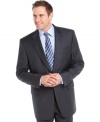 A subtle navy plaid adds a fine line to your dress wardrobe. This blazer from Lauren by Ralph Lauren makes the cut.