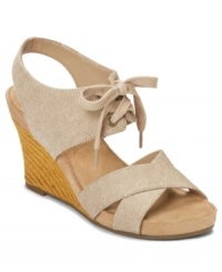 Let us introduce you to the summer's cutest sandal: the Plush Sign wedges by Aerosoles. With a sweet lace-up detail and rope-wrapped heel, they're easy, breezy and perfect with both pants and skirts. Let us introduce you to the summer's cutest sandal: the Plush Sign wedges by Aerosoles. With a sweet lace-up detail and rope-wrapped heel, they're easy, breezy and perfect with both pants and skirts.
