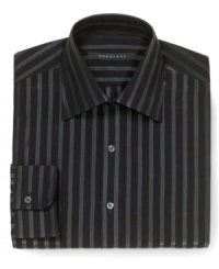 From stripes to structure, it's the details that make this Sean John dress shirt a sharp choice. From stripes to structure, it's the details that make this Sean John dress shirt a sharp choice.