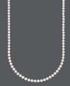 A single layer of elegance, or double the fun! This long strand by Belle de Mer highlights grade A+, cultured freshwater pearls (7-1/2-8 mm) and a 14k gold clasp. Approximate length: 36 inches.