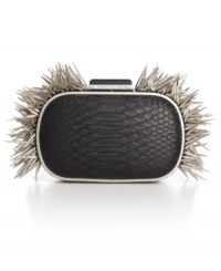 Bring out your inner bad girl with this edgy, out-all-night accessory from BCBGMAXAZRIA. Spike-splashed and ready to rock, it stashes all your wild child essentials without a worry. Bring out your inner bad girl with this edgy, out-all-night accessory from BCBGMAXAZRIA. Spike-splashed and ready to rock, it stashes all your wild child essentials without a worry.