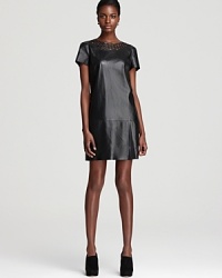 Leather is never better than when interpreted by DIANE von FURSTENBERG. With a cutout neck, drop waist and single defining pleat, this chic dress toes the line between hot and haute. Leather is never better than when interpreted by DIANE von FURSTENBERG. With a cutout neck, drop waist and single defining pleat, this chic dress toes the line between hot and haute.