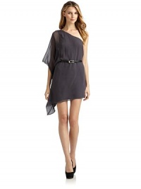 THE LOOKSilk overlayAsymmetrical necklineOne-shoulder sleeveRemovable buckle beltPullover styleTHE FITAbout 36 from shoulder to longest point of hemTHE MATERIALSilkFully linedCARE & ORIGINHand washImportedModel shown is 5'11 (180cm) wearing US size 4. THE LOOKSilk overlayAsymmetrical necklineOne-shoulder sleeveRemovable buckle beltPullover styleTHE FITAbout 36 from shoulder to longest point of hemTHE MATERIALSilkFully linedCARE & ORIGINHand washImportedModel shown is 5'11 (180cm) wearing US size 4.