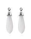 Polished quartzite pendants dangle elegantly from PANDORA earrings. Compatible with french wire and hoop styles.