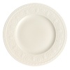 This collection of classic white, patterned dinnerware and serveware from Villeroy & Boch mixes seamlessly with a variety of table linen and flatware patterns.
