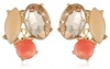 Anne Klein Burst and Bloom Gold-Tone Multi-Colored Cluster Button Earrings