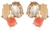 Anne Klein Burst and Bloom Gold-Tone Multi-Colored Cluster Button Earrings