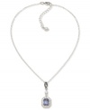 Center of attention. Carolee offers a sparkling glass stone in the middle of this pendant. It's crafted from silver-tone mixed metal and features glass accents for a refined touch. Approximate length: 16 inches + 2-inch extender. Approximate drop: 1-5/8 inches.