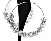 Basketball Wives POParazzi Inspired Ball Earrings Sje5006 Silver 83mm Basketball Wives POParazzi Inspired Ball Earrings Sje5006 Silver 83mm