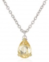 Judith Ripka La Petite Pear Shaped Yellow Pendant Necklace on Chain Necklace