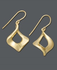 Sweet elegance in a pair of simple drops. Earrings feature a cut-out marquise shape crafted in 14k gold. Approximate drop: 1-1/4 inches. Sweet elegance in a pair of simple drops. Earrings feature a cut-out marquise shape crafted in 14k gold. Approximate drop: 1-1/4 inches.
