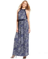 MICHAEL Michael Kors' paisley maxi dress features an alluring surprise: strappy details that show off an open back! (Clearance)