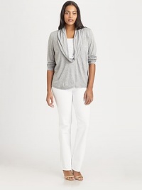 Fine Italian fabrication meets a modern silhouette with a feminine neckline for a charming look. CowlneckLong sleevesPull-on styleAbout 25 from shoulder to hemViscoseHand washImported of Italian fabric Fine Italian fabrication meets a modern silhouette with a feminine neckline for a charming look. CowlneckLong sleevesPull-on styleAbout 25 from shoulder to hemViscoseHand washImported of Italian fabric