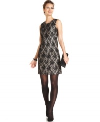 In a classic shift style, this lace overlay Alfani dress is perfect for an elegant soiree look!