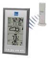 Sunny, storms or showers, you'll never be left guessing. This smart wireless station from The Weather Channel displays both indoor and outdoor temperatures with an easy-to-read display for instant updates. The device also records minimum and maximum temperatures for pattern-tracking.