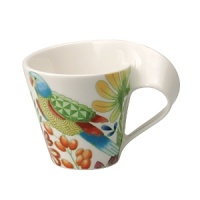 Incorporating the same modern curves and unique lines of Villeroy & Boch's New Wave collection, the Caffé Pantaval line features colorful birds and flora. Incorporating the same modern curves and unique lines of Villeroy & Boch's New Wave collection, the Caffé Pantaval line features colorful birds and flora.