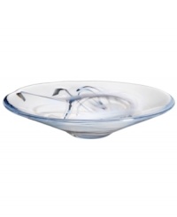 A dramatic accent, this Tempera dish features heavy glass laced with hand-painted swirls of black, white and blue. Designed by Anna Ehrner for Kosta Boda. A dramatic accent, this Tempera dish features heavy glass laced with hand-painted swirls of black, white and blue. Designed by Anna Ehrner for Kosta Boda.