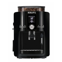For the ultimate espresso connoisseur, this fully automatic espresso machine produces perfect results every time. Featuring an integrated coffee grinder and Krups' innovative Compact Thermoblock system, the Espresseria integrates pressure, heating and brewing into a single, seamless solution. Just choose your beverage from the precision settings and press the button to get tailor-made results. For the ultimate espresso connoisseur, this fully automatic espresso machine produces perfect results every time. Featuring an integrated coffee grinder and Krups' innovative Compact Thermoblock system, the Espresseria integrates pressure, heating and brewing into a single, seamless solution. Just choose your beverage from the precision settings and press the button to get tailor-made results.