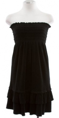 Juicy Couture Black Terry Smocked Ruffle Tube Dress X-Large Juicy Couture Black Terry Smocked Ruffle Tube Dress X-Large