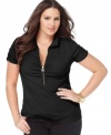 Snag sophisticated casual style with MICHAEL Michael Kors' plus size polo shirt.