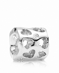 Shine some light on your personal style with PANDORA's heart cutout charm with cubic zirconia accents. Shine some light on your personal style with PANDORA's heart cutout charm with cubic zirconia accents.