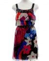 Tibi Silk Multicoloured Floral Print Bead Embellished Dress 8