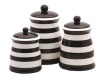 Terramoto Ceramic Stripes 3-Piece Canister Set, Black