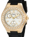 Invicta Women's 1643 Angel Crystal Accented White Dial Black Silicone Watch