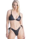 Faux Leather O-Ring Bikini Top Sexy Lingerie Intimate Apparel