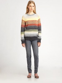 A colorful melange knit gives this pullover a kinetic look.Rib-knit crewneckLong raglan sleevesRib-knit cuffs and hemVertical back detailCottonDry cleanImported of Italian fabricModel shown is 5'11 (180cm) wearing US size Small. A colorful melange knit gives this pullover a kinetic look.Rib-knit crewneckLong raglan sleevesRib-knit cuffs and hemVertical back detailCottonDry cleanImported of Italian fabricModel shown is 5'11 (180cm) wearing US size Small.