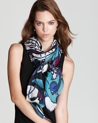 Fall for florals with the beautiful, abstract lily print of Selection Privee's cashmere-blend scarf. Fall for florals with the beautiful, abstract lily print of Selection Privee's cashmere-blend scarf.