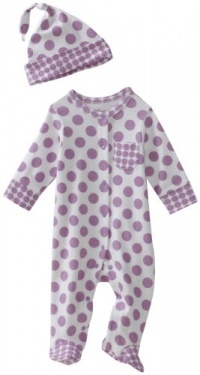 Offspring - Baby Girls Newborn Dot Footie and Hat, Purple Multi, Newborn Offspring - Baby Girls Newborn Dot Footie and Hat, Purple Multi, Newborn