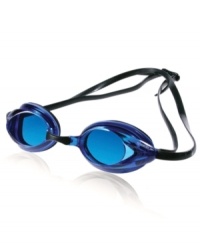 Swim longer wearing these anti fog goggles by Speedo made with a double head strap to help keep it in place. Swim longer wearing these anti fog goggles by Speedo made with a double head strap to help keep it in place.