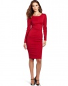 Robert Rodriguez Women's Long Sleeve Fitted Pencil Dress, Red, 4