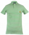 Polo Ralph Lauren Men's Classic Fit Striped Polo Shirt (Medium, Green)