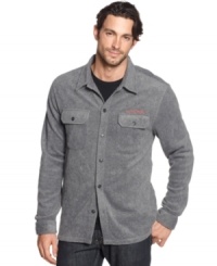 Toughen up the button-down look with this rugged fleece shirt from Field & Stream. Toughen up the button-down look with this rugged fleece shirt from Field & Stream.