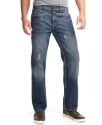 Stay in style with comfort in these relaxed fit Girbaud X-Edge jeans. Stay in style with comfort in these relaxed fit Girbaud X-Edge jeans.