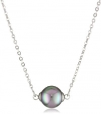Majorica Sterling Silver 8mm Grey Round Pearl Pendant Necklace Majorica Sterling Silver 8mm Grey Round Pearl Pendant Necklace