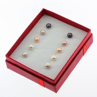 Set Of 5 Multi Color 6mm Genuine Freshwater Cultured Pearl Stud Earrings Set Set Of 5 Multi Color 6mm Genuine Freshwater Cultured Pearl Stud Earrings Set