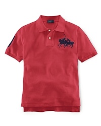 A classic polo in breathable cotton mesh is given a modern, sporty edge with Dual Match embroidery and an applied 3 patch on the sleeve for in-the-game authenticity. A classic polo in breathable cotton mesh is given a modern, sporty edge with Dual Match embroidery and an applied 3 patch on the sleeve for in-the-game authenticity.