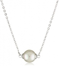 Majorica Sterling Silver 8mm White Round Pearl Pendant Necklace