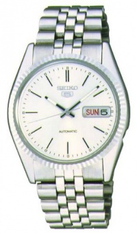 Seiko Men's SNXJ89 Seiko 5 Automatic White Dial Stainless-Steel Bracelet Watch Seiko Men's SNXJ89 Seiko 5 Automatic White Dial Stainless-Steel Bracelet Watch