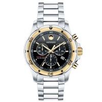 Movado Men's 2600089 Series 800 Two-Tone Black Round Dial Bracelet Watch Movado Men's 2600089 Series 800 Two-Tone Black Round Dial Bracelet Watch