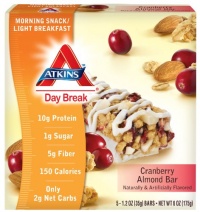 Atkins Day Break Bars, Cranberry Almond, 1.2-Ounce Bars, 5-count (Pack of 3) Atkins Day Break Bars, Cranberry Almond, 1.2-Ounce Bars, 5-count (Pack of 3)