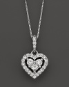 Diamond Heart Pendant, in 14Kt White Gold, .25 ct. tw.