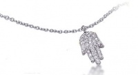 Meira T 14k White Gold Diamond Hamsa Hand Necklace Meira T 14k White Gold Diamond Hamsa Hand Necklace