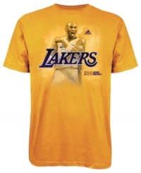 Pay homage to your favorite shooting guard Kobe Brant of the LA Lakers in this tee by adidas. Pay homage to your favorite shooting guard Kobe Brant of the LA Lakers in this tee by adidas.