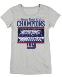 You're more likely to read the sports section than celebrity gossip. Prove you are proud of your boys in blue with this New York Giants commemorative Super Bowl t-shirt from Reebok. (Clearance) You're more likely to read the sports section than celebrity gossip. Prove you are proud of your boys in blue with this New York Giants commemorative Super Bowl t-shirt from Reebok. (Clearance)