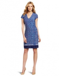 Jones New York Women's Cap Sleeve Dress, Classic Navy Combo, X-Large Jones New York Women's Cap Sleeve Dress, Classic Navy Combo, X-Large